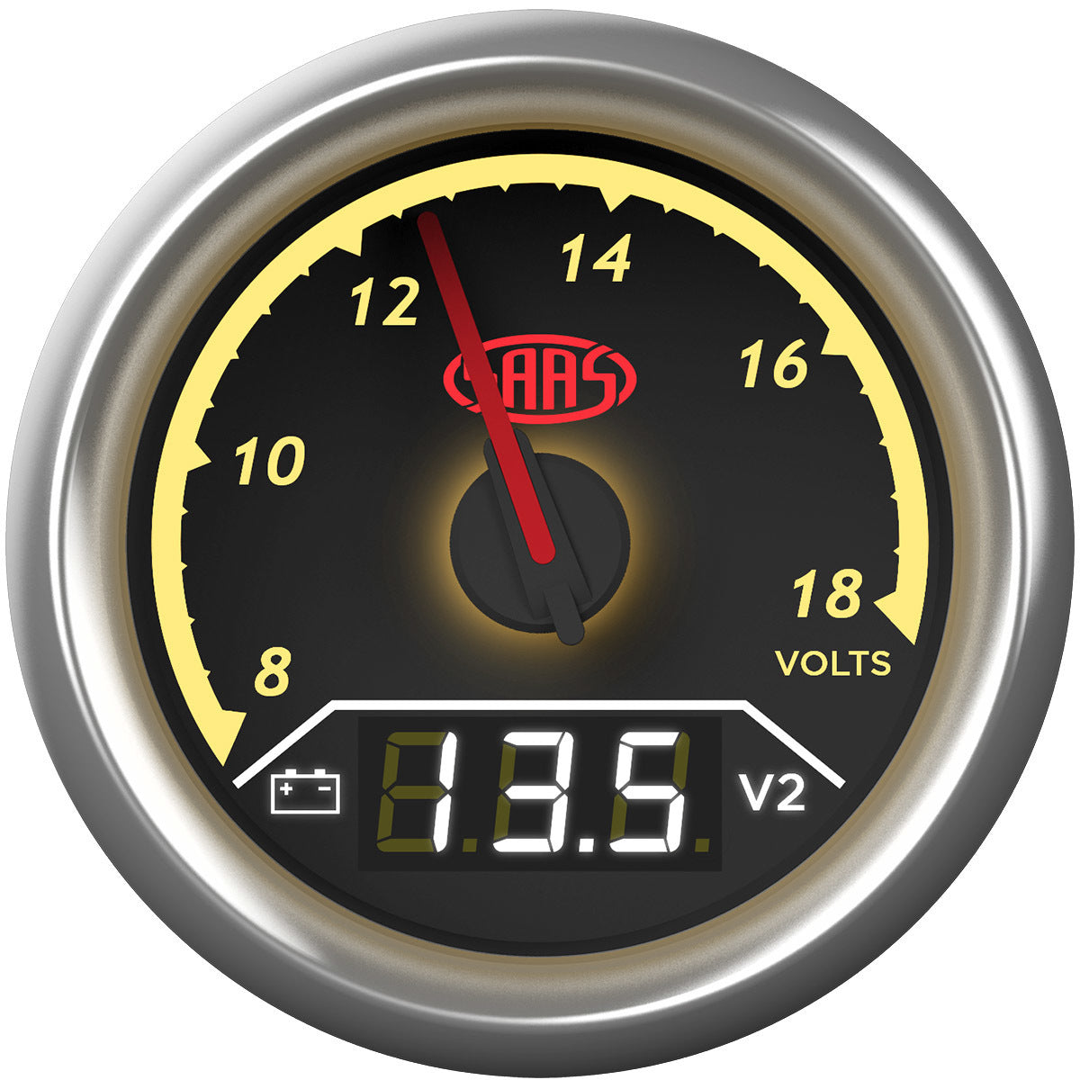 SAAS Dual Gauge Volt 8v-18v/Volt 8v-18v Analogue/Digital Trax Series (SG615050)