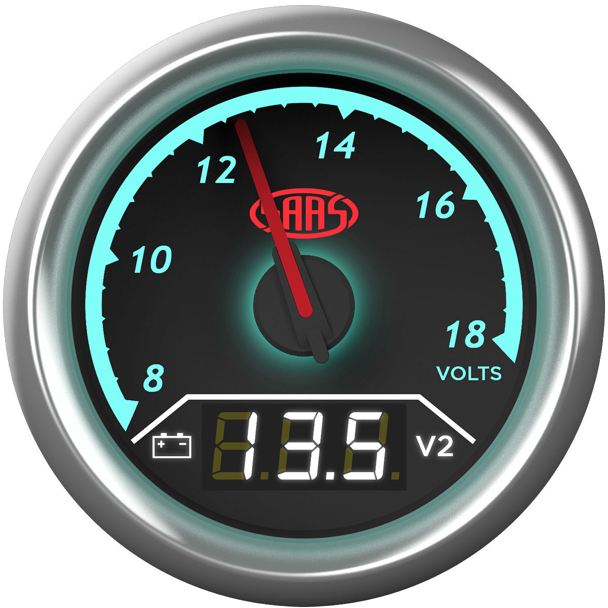 SAAS Dual Gauge Volt 8v-18v/Volt 8v-18v Analogue/Digital Trax Series (SG615050)