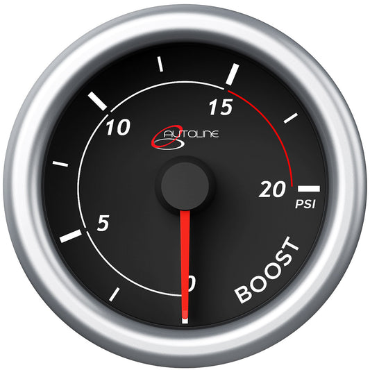 SAAS Boost Gauge Diesel 0-20 psi 52mm Black Autoline (SG71212)