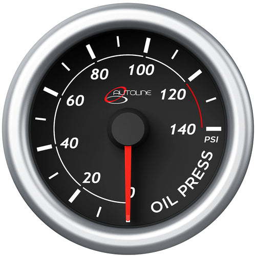 SAAS Oil Press Gauge 0-140psi 52mm Black Autoline (SG71230)