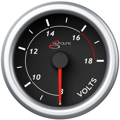SAAS Volt Gauge 8v-18v 52mm Black Autoline (SG71250)