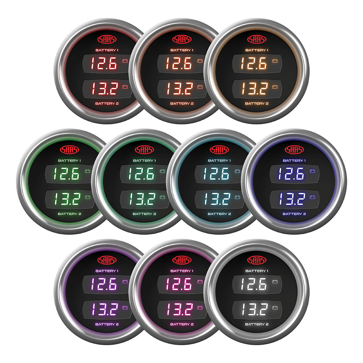 SAAS Dual Digital Gauge Volt 8v-18v / Volt 8v-18v Trax (SG915050)