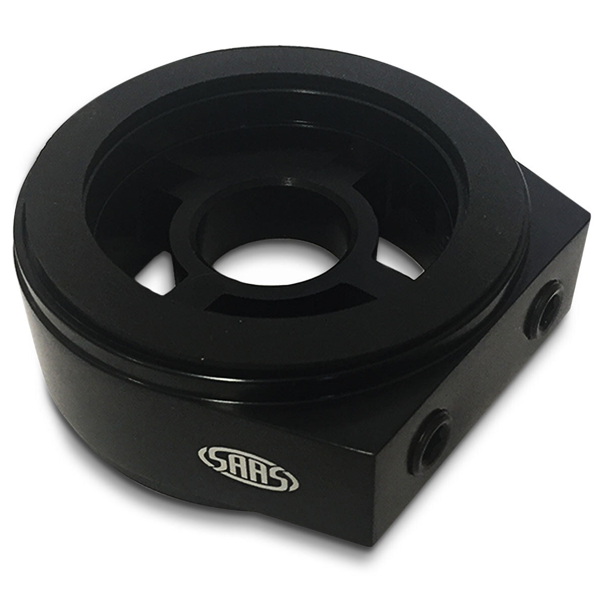 SAAS Oil Filter Sandwich Plate Billet Black (SGAP1)