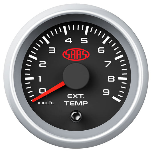 SAAS Exhaust Temp Gauge 0°-900° 52mm Black Muscle Series 2 (SGEXT52B1S2)