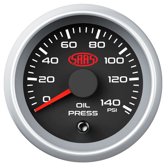 SAAS Oil Press Gauge 0-140psi 52mm Black Muscle Series 2 (SGOP52BS2)
