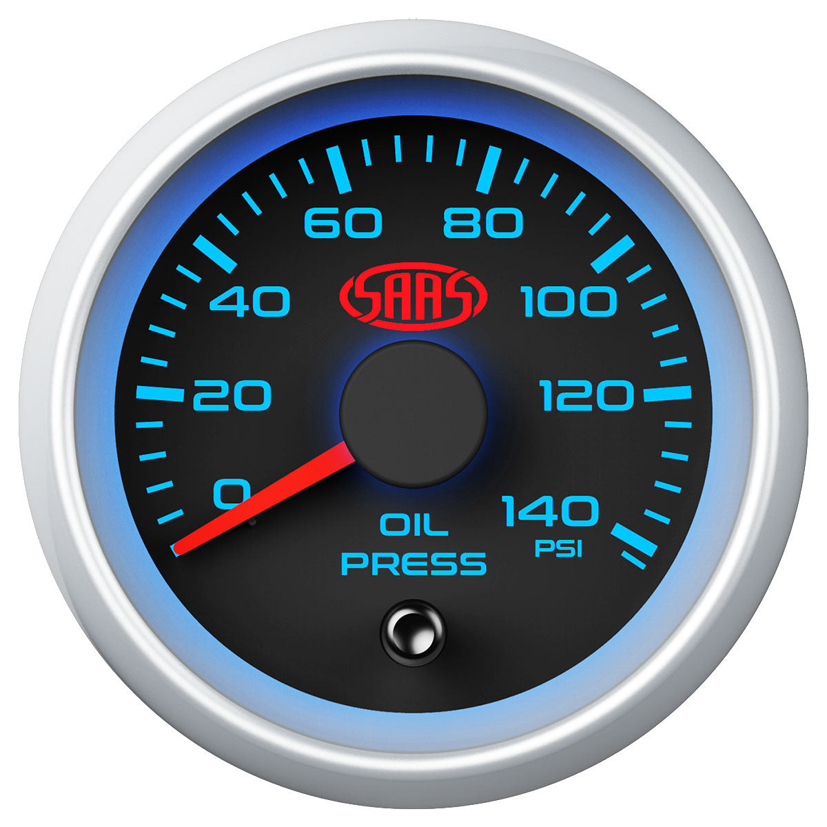 SAAS Oil Press Gauge 0-140psi 52mm Black Muscle Series 2 (SGOP52BS2)