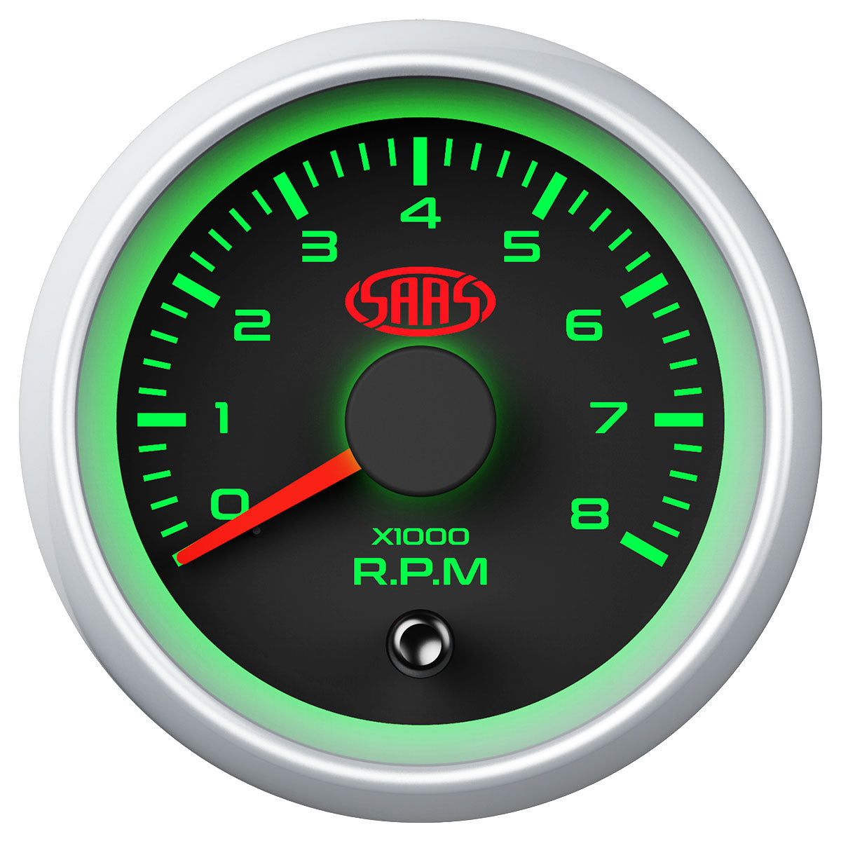 SAAS Tachometer 0-8K 52mm Black Muscle Series 2 (SGTAC52BS2)