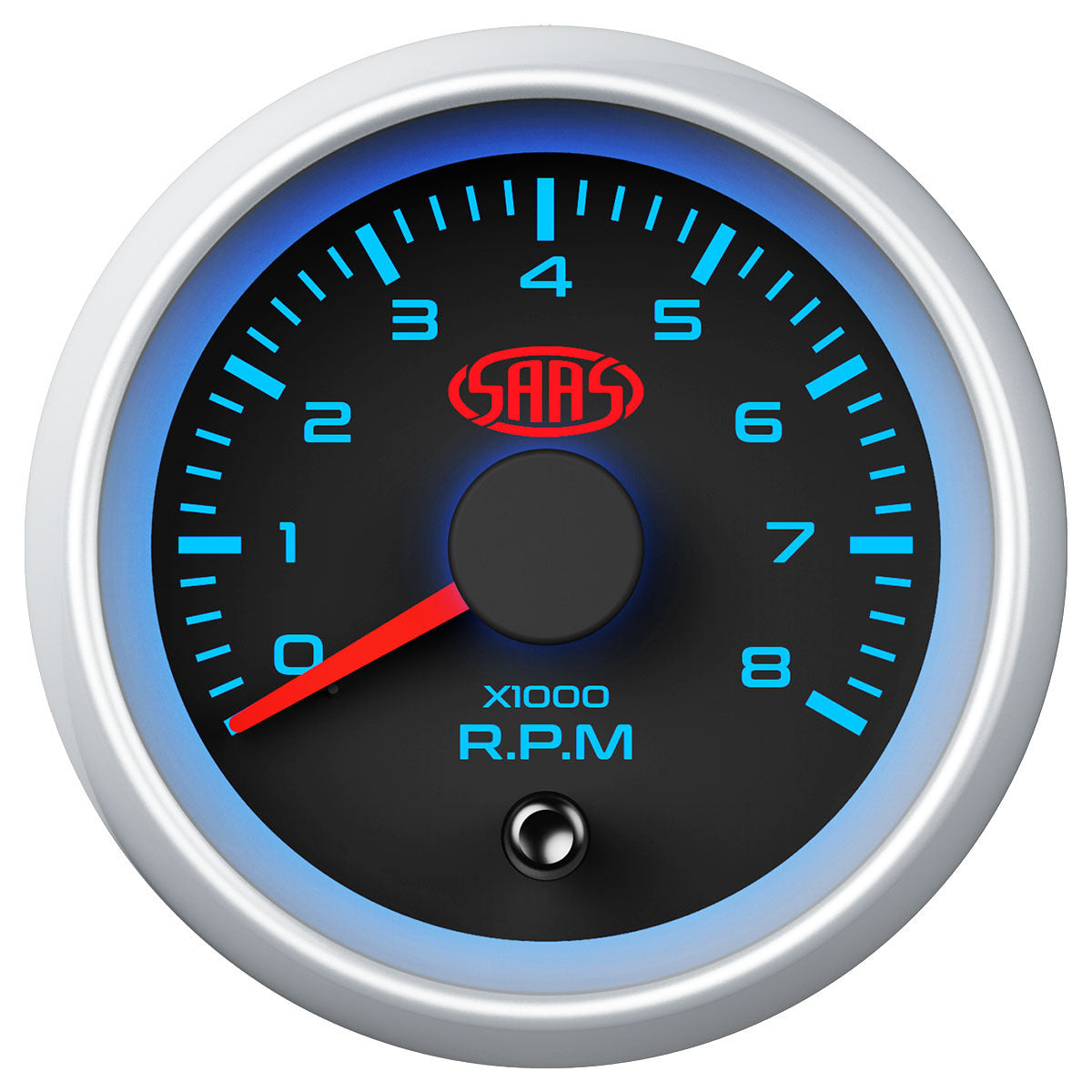 SAAS Tachometer 0-8K 52mm Black Muscle Series 2 (SGTAC52BS2)