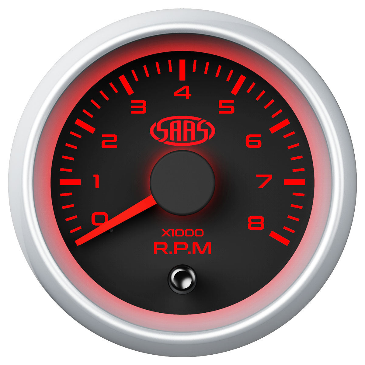 SAAS Tachometer 0-8K 52mm Black Muscle Series 2 (SGTAC52BS2)