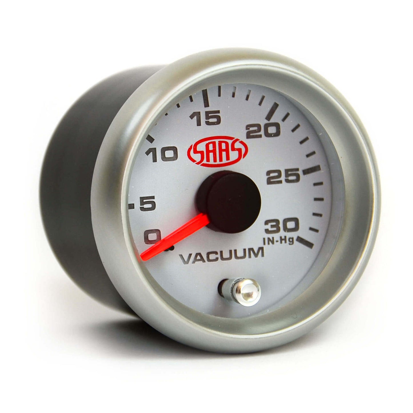 SAAS Vacuum Gauge 0-30inHg 52mm White Muscle Series 2 (SGVAC52WS2)