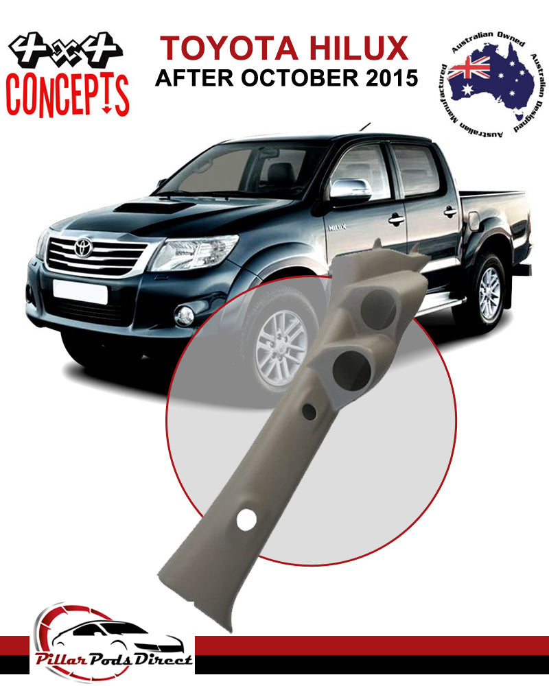 TOYOTA HILUX (AFTER OCTOBER 2015) 2 GAUGE PILLAR POD PAINTED FACTORY GREY (AFT152PGREY)