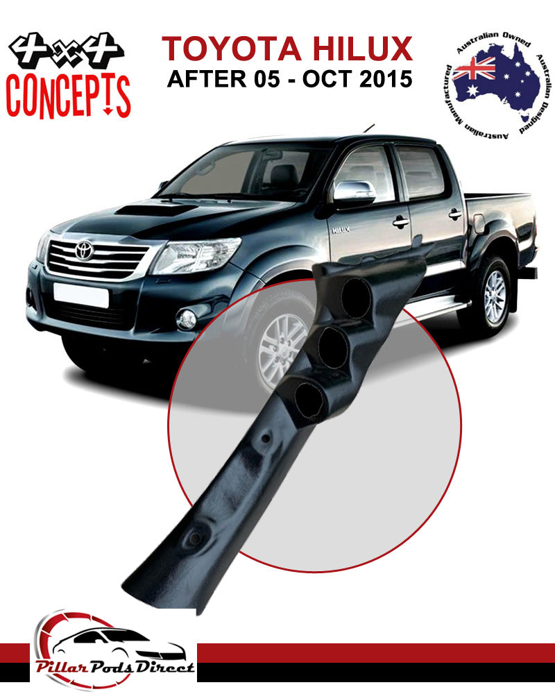 TOYOTA HILUX 3 GAUGE PILLAR POD BLACK - AFTER 05 TO OCTOBER 2015 (AFT053)