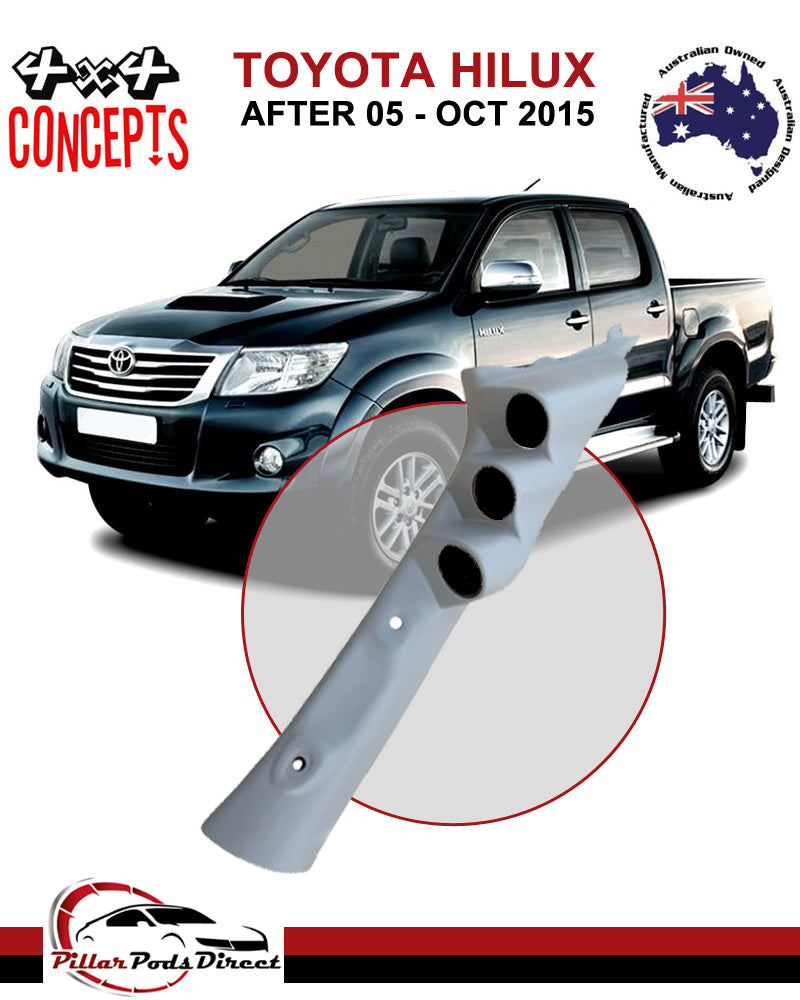 TOYOTA HILUX 3 GAUGE PILLAR POD PAINTED FACTORY GREY - AFTER 05 TO OCTOBER 2015 (AFT053P)