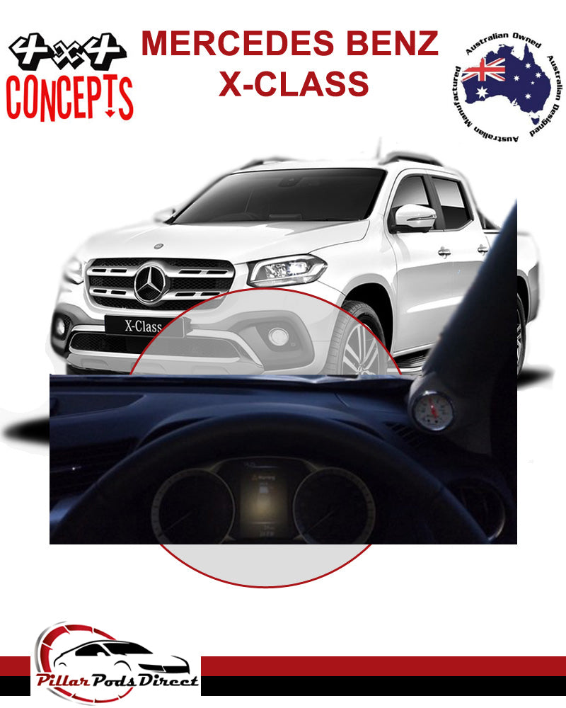 MERCEDES BENZ X-CLASS SINGLE GAUGE PILLAR POD PAINTED GREY 2015-CURRENT (BEN1P)