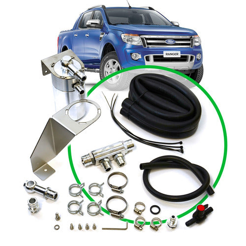 SAAS Oil Catch Tank Full Kit suit Ranger PX 2.2L/3.2L 2011 - 2015 Polished Aluminium