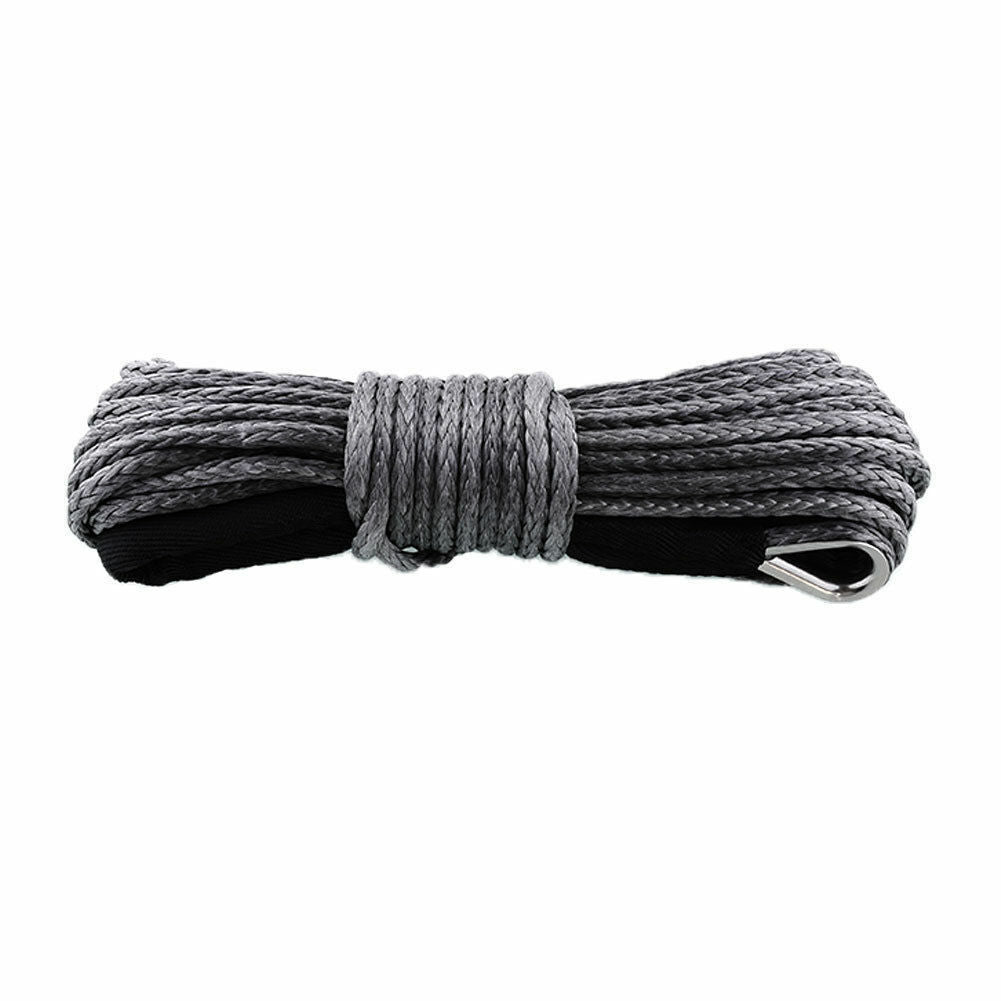 CARBON OFFROAD 12000LB 24M X 10MM SYNTHETIC BLACK WINCH ROPE REPLACEMENT