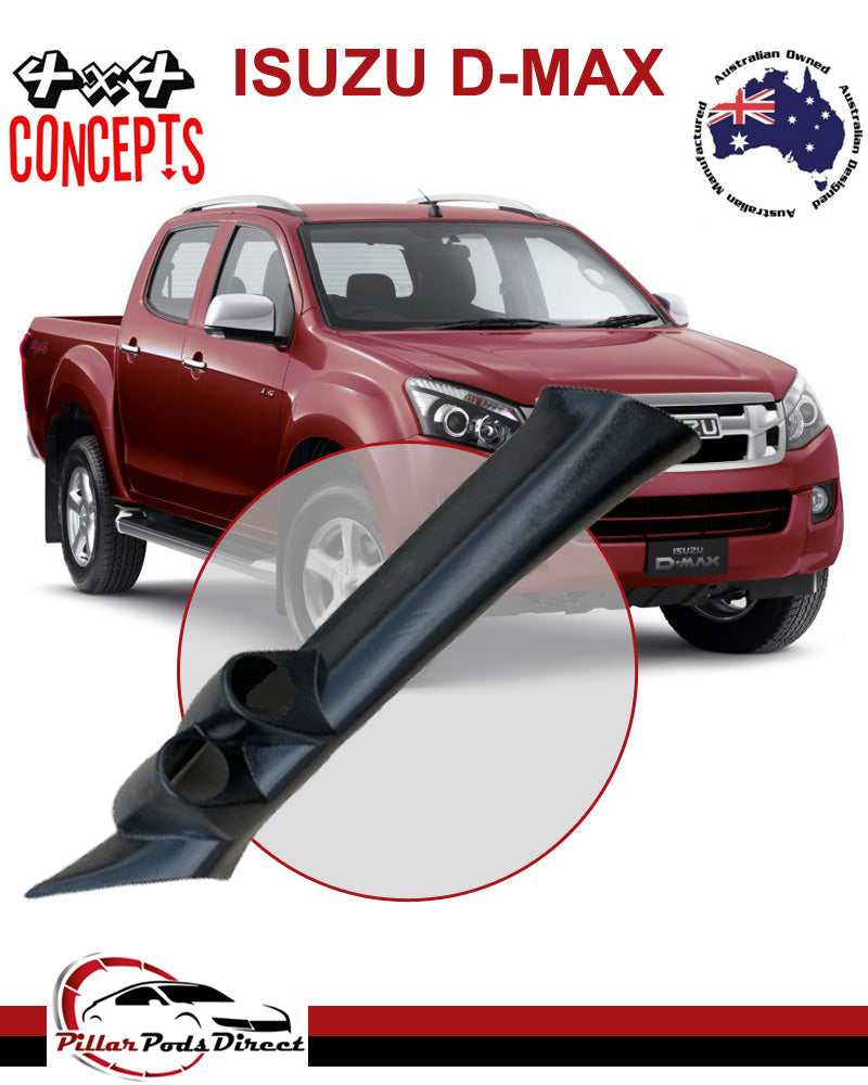 ISUZU D-MAX 2 GAUGE PILLAR POD PAINTED BLACK 2008-2012 (DMAX2B)