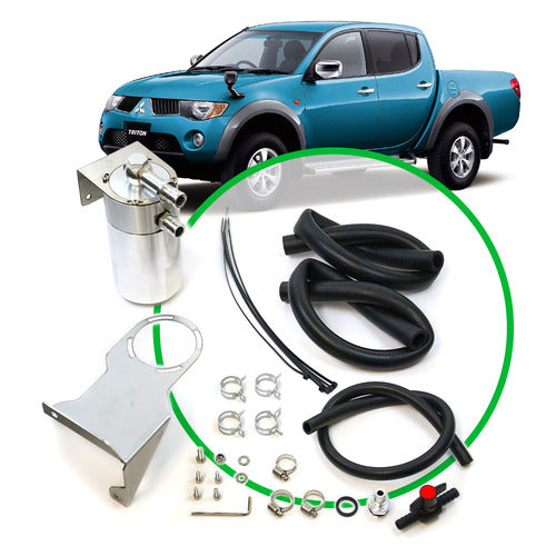 SAAS Oil Catch Tank Full Kit suit Mitsubishi Triton ML/MN 2.5L 2006 - 2015 Polished Aluminium