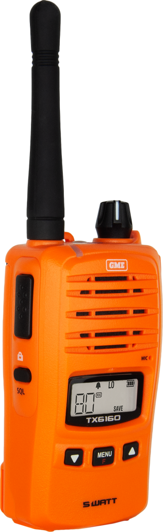 GME TX6160XO 5/1 WATT IP67 UHF CB HANDHELD RADIO - BLAZE ORANGE
