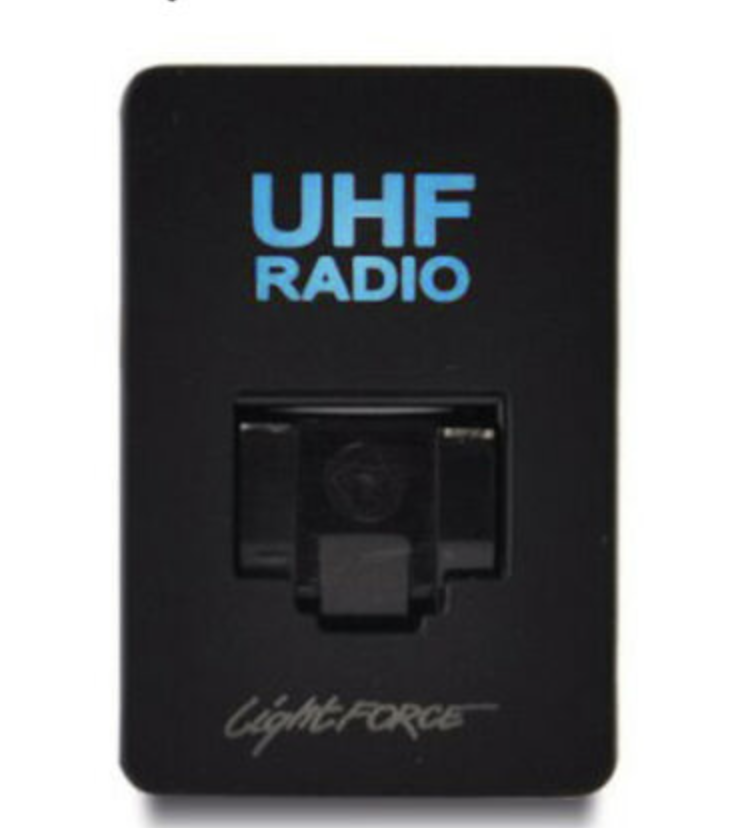 LIGHT FORCE RJ45 UHF RADIO CYAN LED SWITCH PANEL BLANK SOCKET TOYOTA