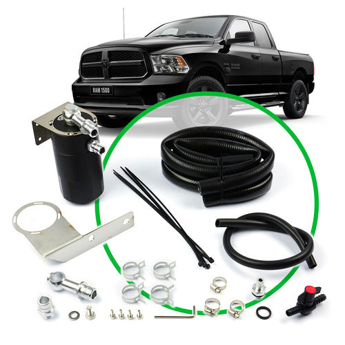 SAAS Oil Catch Tank Full Kit RAM 1500 5.7L Hemi 2015 - On Black Anodised