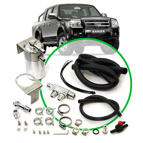 SAAS Oil Catch Tank Full Kit suit Ranger PJ/PK 3.0L 2006 - 2011 Polished Aluminium