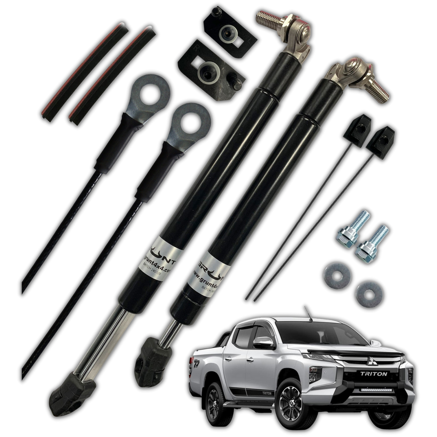 GRUNT 4X4 TAILGATE STRUT KIT SLOW DOWN EASY UP for a MR TRITON 2019 ONWARD