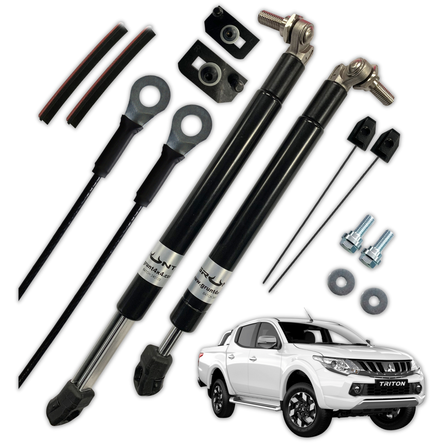 GRUNT 4X4 TAILGATE STRUT KIT SLOW DOWN EASY UP for a MQ TRITON 2015-2019