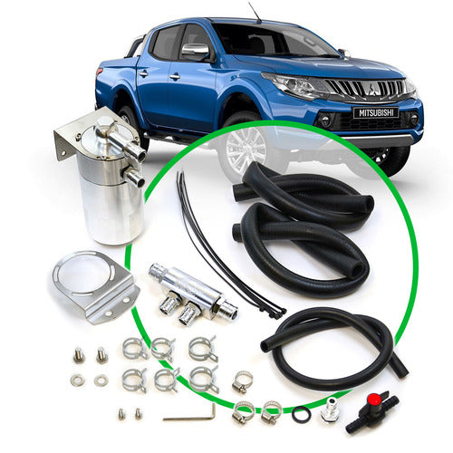 SAAS Oil Catch Tank Full Kit suit Mitsubishi Triton MQ-MR 2.4L Polished Aluminium