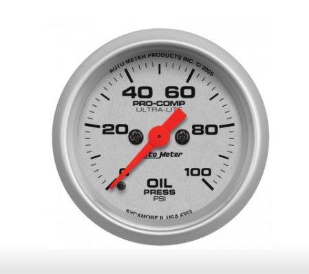 AUTOMETER ULTRA LITE Series OIL PRESSURE, 0-100 PSI