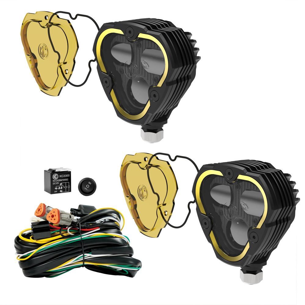 KC HILITES FLEX ERA 3 Dual Mode SAE Fog LED Light Pods - 2-Light Master Kit