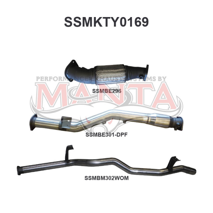 MANTA 4X4 3"/4" EXHAUST TOYOTA LANDCRUISER VDJ76 4.5L 1VD V8 TURBO DIESEL WAGON (WITH DPF) OCT 2016 ON