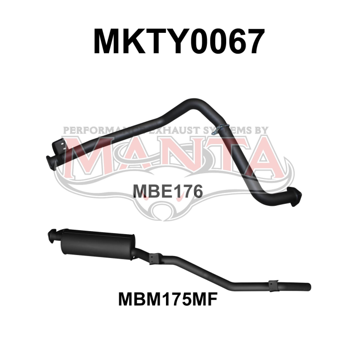 MANTA 4X4 TOYOTA 2.5" EXHAUST TOYOTA LANDCRUISER HZJ75, HZJ78 4.2L 1HZ DIESEL UTE & TROOP CARRIER 1990-2006