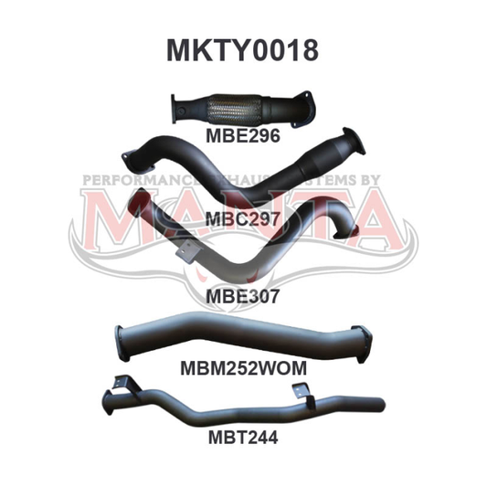 MANTA 4X4 TOYOTA LANDCRUISER VDJ78 4.5L V8 TURBO DIESEL TROOP CARRIER 2007 - 2016 (WITHOUT DPF)
