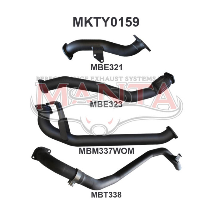 MANTA 3" TURBO BACK EXHAUST 4X4 TOYOTA LANDCRUISER HDJ80 4.2L 1HD TURBO DIESEL WAGON
