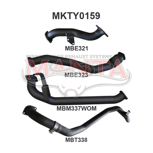 MANTA 3" TURBO BACK EXHAUST 4X4 TOYOTA LANDCRUISER HDJ80 4.2L 1HD TURBO DIESEL WAGON