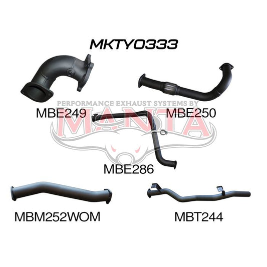 MANTA 4X4 3" TURBO BACK EXHAUST TOYOTA LANDCRUISER HDJ78 4.2L TURBO DIESEL TROOP CARRIER 2001-2006