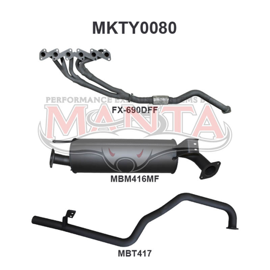 MANTA 4X4 2.5" EXHAUST TOYOTA LANDCRUISER HZJ105 4.2L 1HZ DIESEL WAGON 1998-2007