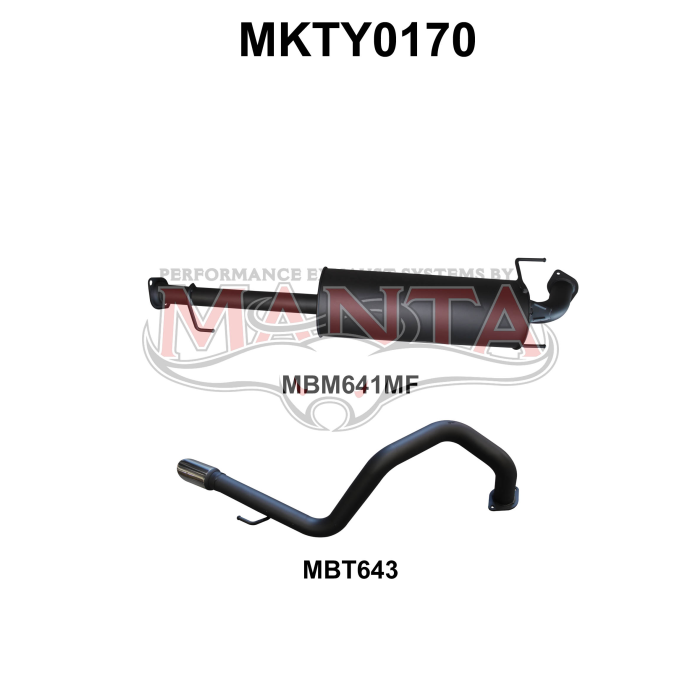MANTA 4X4 TOYOTA FJ CRUISER GSJ15R V6 4.0L PETROL WAGON 2.5" ALUMINISED/STAINLESS STEEL CAT BACK EXHAUST