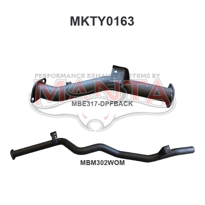 MANTA 4X4 3"/4" EXHAUST TOYOTA LANDCRUISER VDJ76 4.5L 1VD V8 TURBO DIESEL WAGON (WITH DPF) OCT 2016 ON