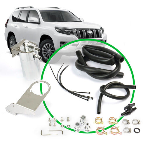 SAAS Oil Catch Tank Full Kit to suit Prado 150 Series 2.8L 2015 On Polished Can