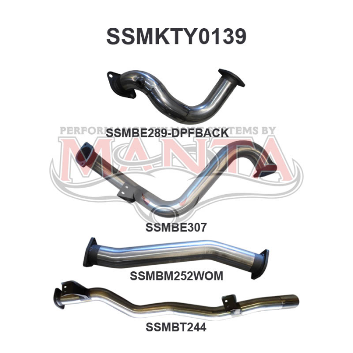 MANTA 4X4 3" EXHAUST TOYOTA LANDCRUISER VDJ78 4.5L 1VD V8 TURBO DIESEL TROOP CARRIER (WITH DPF) OCT 2016 ON