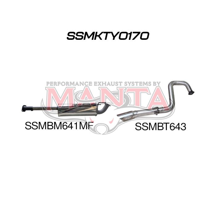 MANTA 4X4 TOYOTA FJ CRUISER GSJ15R V6 4.0L PETROL WAGON 2.5" ALUMINISED/STAINLESS STEEL CAT BACK EXHAUST