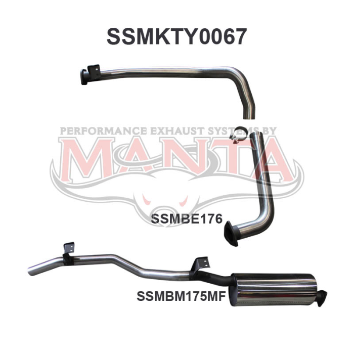 MANTA 4X4 TOYOTA 2.5" EXHAUST TOYOTA LANDCRUISER HZJ75, HZJ78 4.2L 1HZ DIESEL UTE & TROOP CARRIER 1990-2006