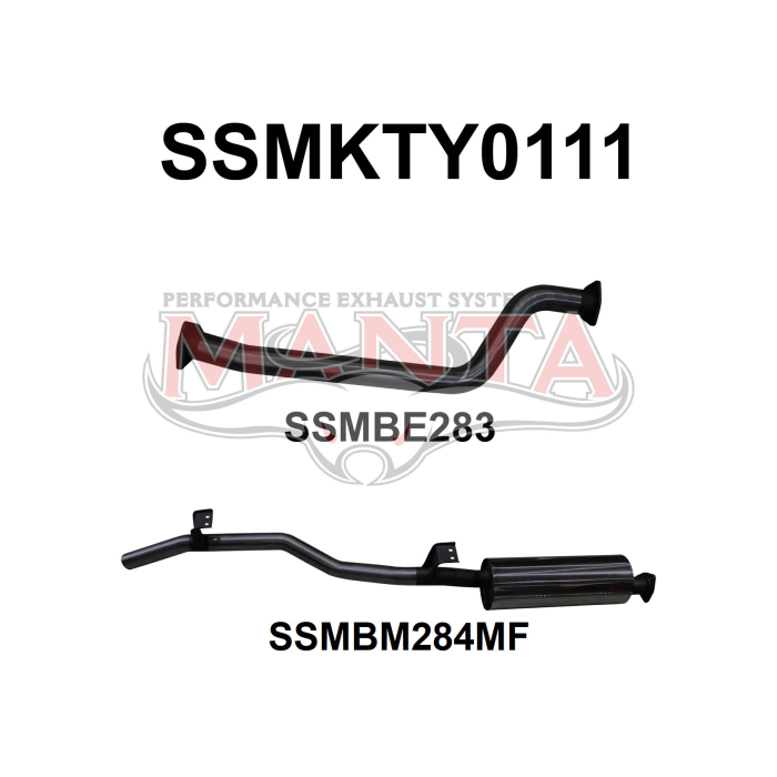 MANTA 4X4 2.5 " FULL SYSTEM EXHAUST TOYOTA LANDCRUISER HJ75 4.0L 2H DIESEL UTE & TROOP CARRIER 1985-1990