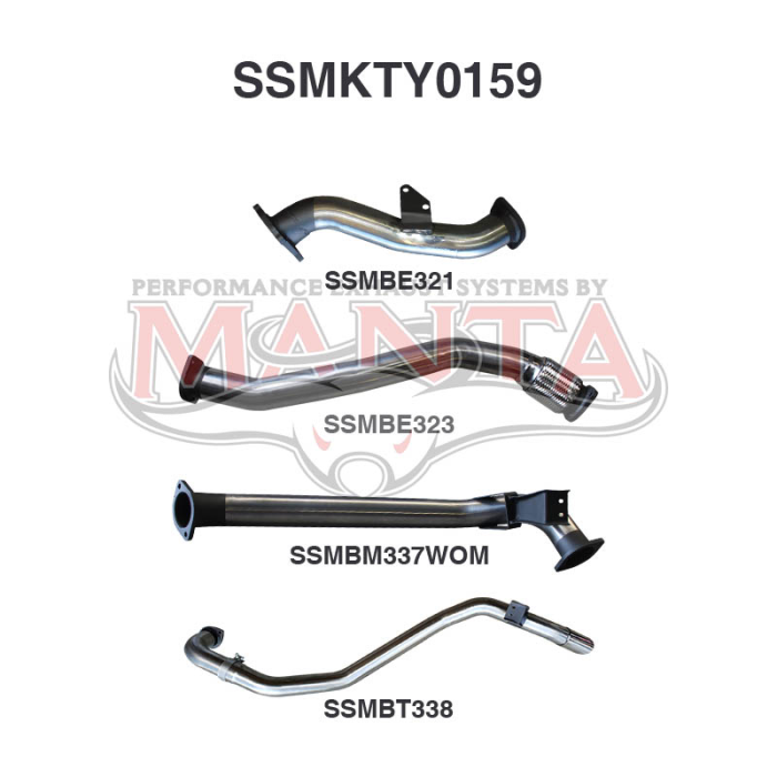 MANTA 3" TURBO BACK EXHAUST 4X4 TOYOTA LANDCRUISER HDJ80 4.2L 1HD TURBO DIESEL WAGON