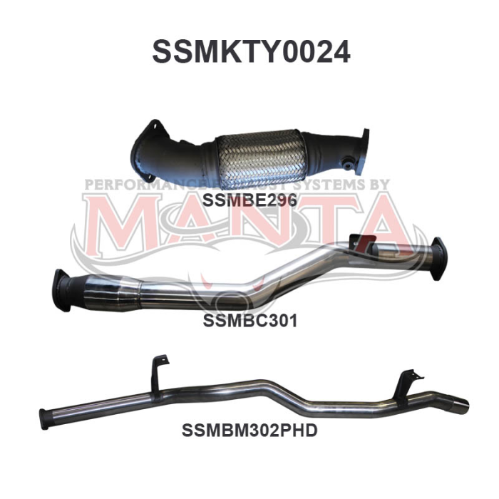 MANTA 4X4 3"/ 4" EXHAUST TOYOTA LANDCRUISER VDJ76 4.5L 1VD V8 TURBO DIESEL WAGON 2007 - 2016