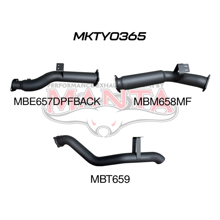 MANTA 4X4 3"/4" EXHAUST TOYOTA LANDCRUISER VDJ76 4.5L 1VD V8 TURBO DIESEL WAGON (WITH DPF) OCT 2016 ON