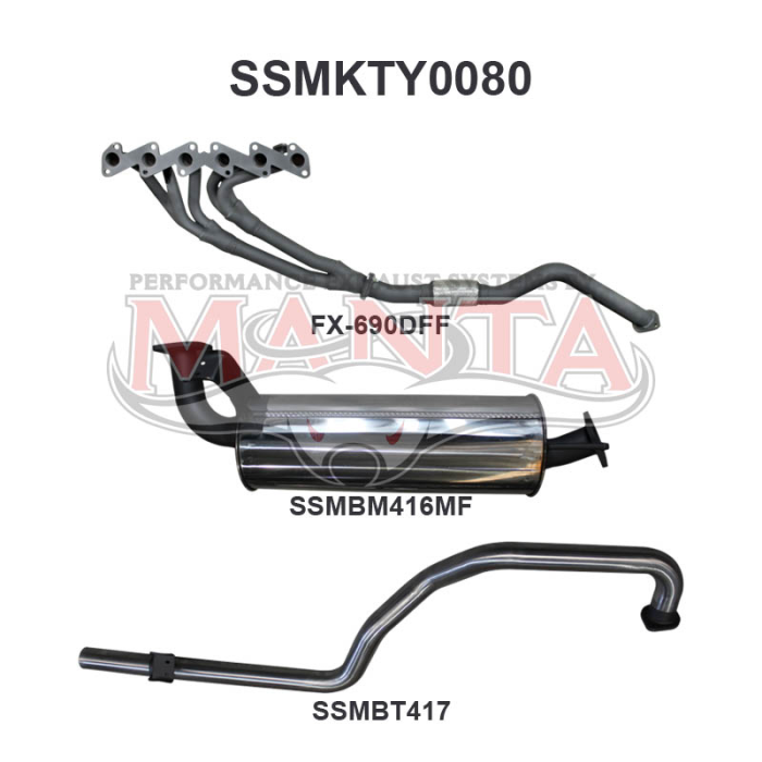 MANTA 4X4 2.5" EXHAUST TOYOTA LANDCRUISER HZJ105 4.2L 1HZ DIESEL WAGON 1998-2007