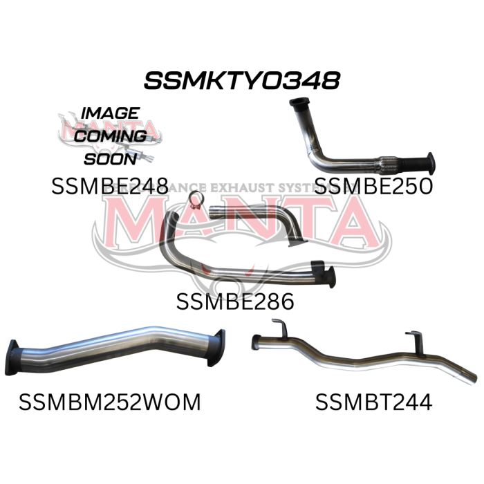 MANTA 4X4 3" EXHAUST TOYOTA LANDCRUISER HZJ75, HZJ78 4.2L TURBO DIESEL UTE AND TROOP CARRIER WITH AFTERMARKET TURBO FITTED 1990-2006